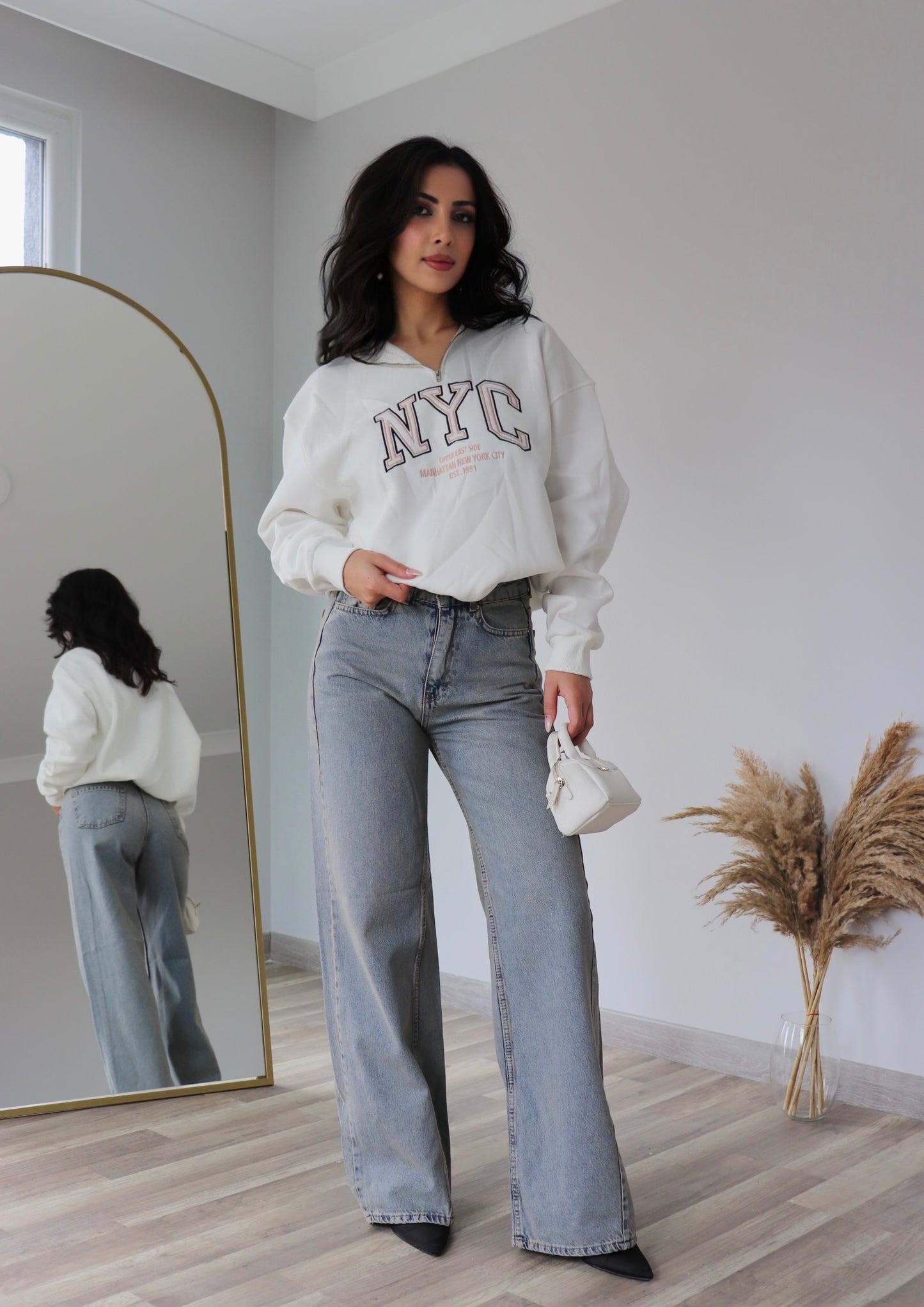 Fermuar Detaylı Modern Kadın Sweatshirt